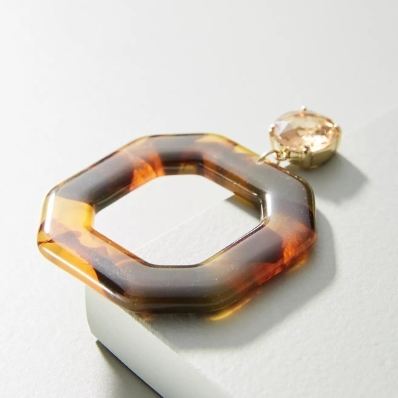 Anthropologie Amelie Octagon Hoop Earrings - Picture 2 of 7
